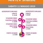 Timetable shuttle antev sabato 11 maggio 1