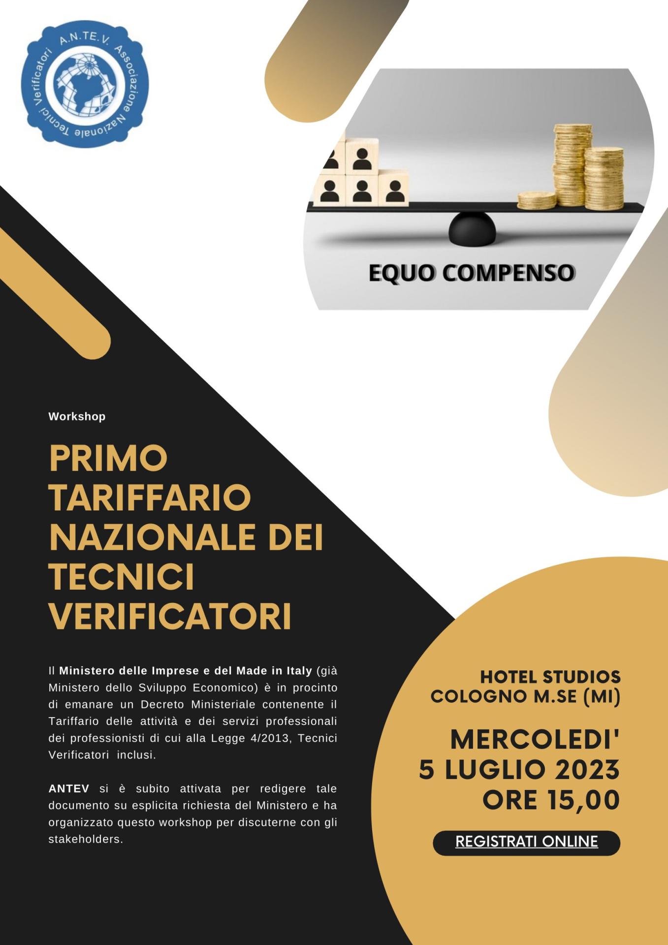 Locandina workshop tariffario nazionale